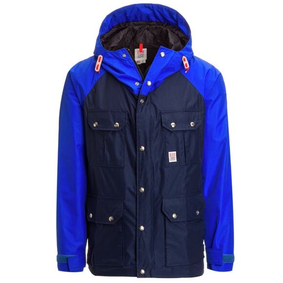 Topo Designs Women's S Blue & Black Mountain Waterproof Jacket - Picture 1 of 5